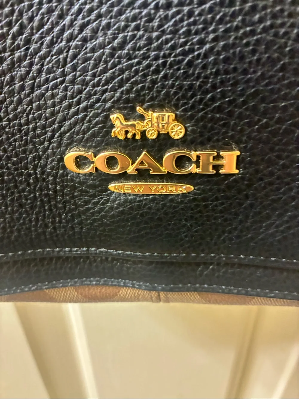 Coach Jet Messenger bag  black leather and monogrammed body NWOT